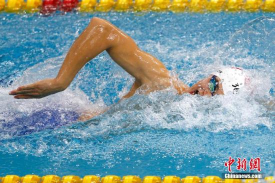 資料圖：9月21日上午，仁川亞運會游泳比賽在文鶴樸泰桓游泳館拉開大幕。