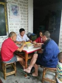 掃水掃不及，胥家鎮(zhèn)柏河村的居民干脆打起了麻將。