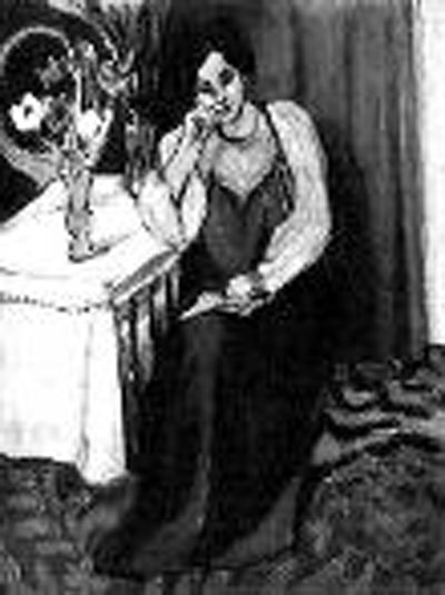 馬蒂斯的《穿著黃、白服裝閱讀的女孩》