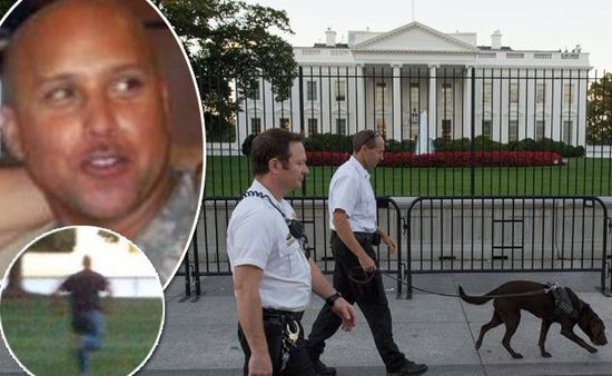 右上圖為岡薩雷斯，右下圖為他跑向白宮。