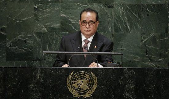 9月27日，朝鮮外相李洙墉在聯(lián)大發(fā)表講話(huà)。