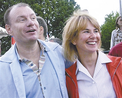 俄羅斯首富弗拉基米爾·波塔寧和前妻納塔利婭。資料圖片