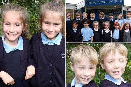 英國(guó)又有7對(duì)雙胞胎進(jìn)入了同一所小學(xué)，讓人看花了眼。