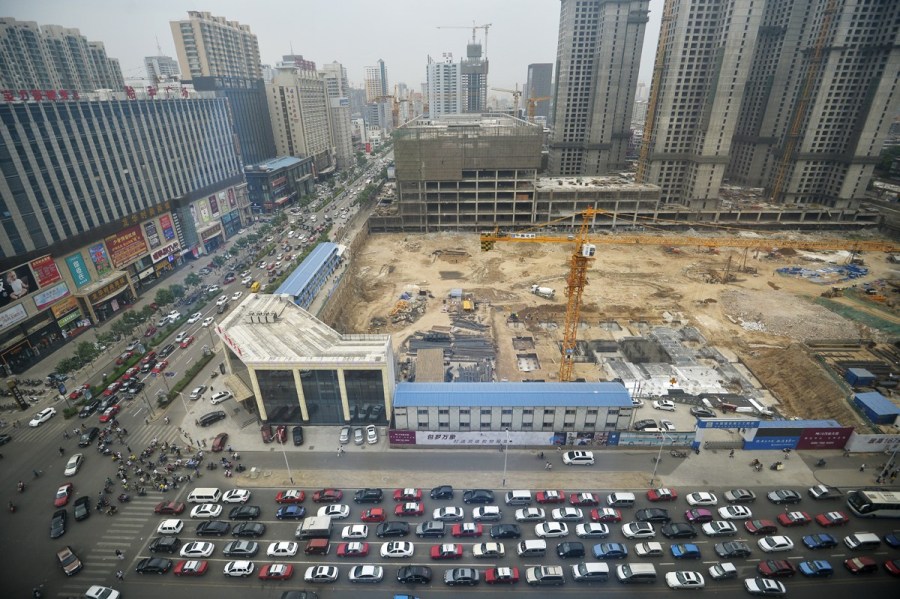 5月21日，太原體育路口車輛大面積擁堵。山西青年報胡遠嘉