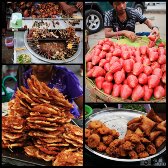 緬甸，繽紛的街邊平民小吃