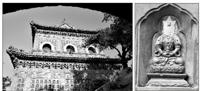 智慧海外景(左圖)和受損佛像。圖/CFP