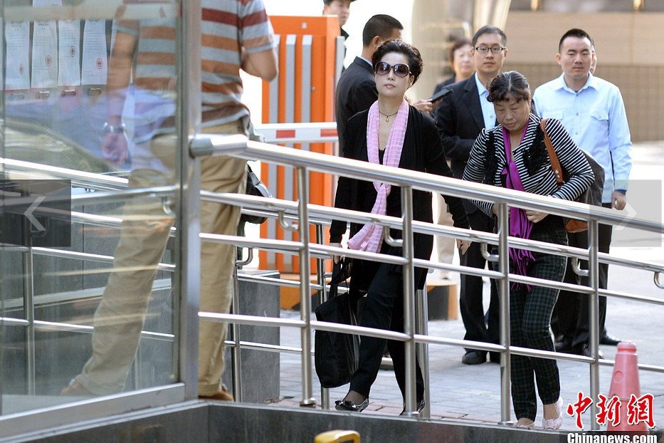 夢鴿現(xiàn)身海淀法院。中新網記者 金碩 攝