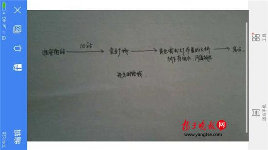 警方根據(jù)這兩張手繪地圖，動(dòng)用300余人次警力終于將林芳找到。（圖由淮安警方提供）