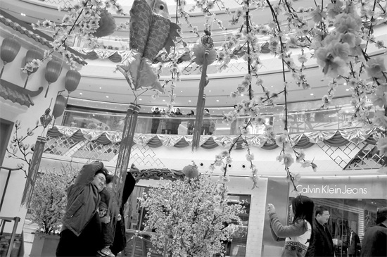 春節(jié)七天假，逛商場成了很多市民的度假方式