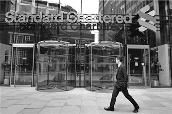 圖為渣打銀行英國總部。昨日，渣打銀行鄭州分行落戶鄭東新區(qū)，這已是入駐鄭州的第三家外資銀行