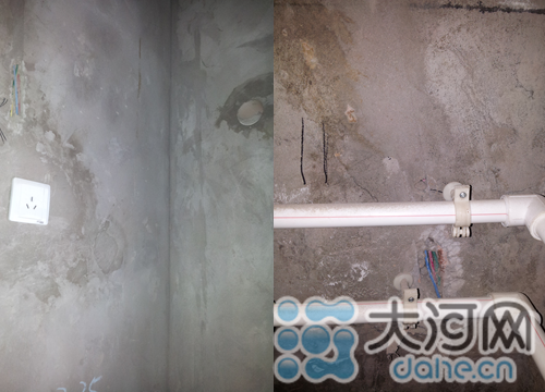 空調專用線路，用電負荷較大 圖為衛(wèi)生間電線走線