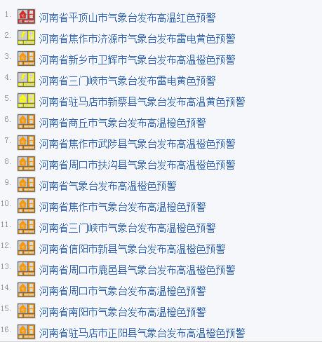 河南多地發(fā)布高溫預警 河南多地發(fā)布高溫預警