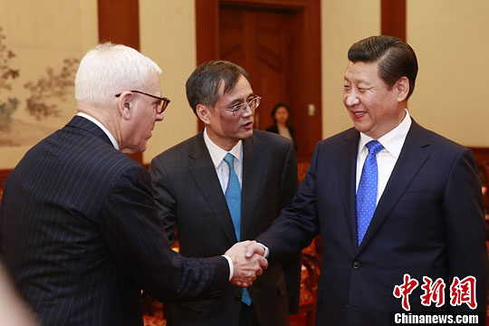 10月23日，中國國家主席習(xí)近平在北京釣魚臺國賓館會見清華大學(xué)經(jīng)濟(jì)管理學(xué)院顧問委員會海外委員。