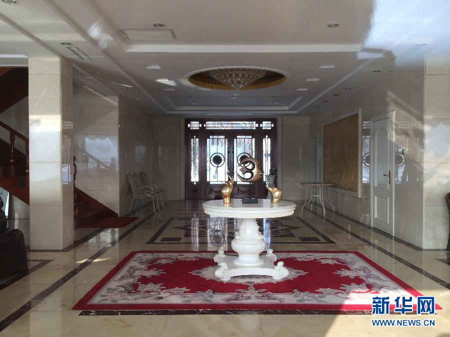 麗日山莊里的別墅大廳（2013年12月9日攝）。