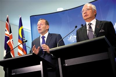 3日，澳大利亞珀斯城區(qū)，澳大利亞和馬來西亞兩國(guó)總理舉行聯(lián)合發(fā)布會(huì)。