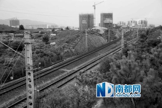 　東源縣法院院長被火車撞亡事發(fā)地段。