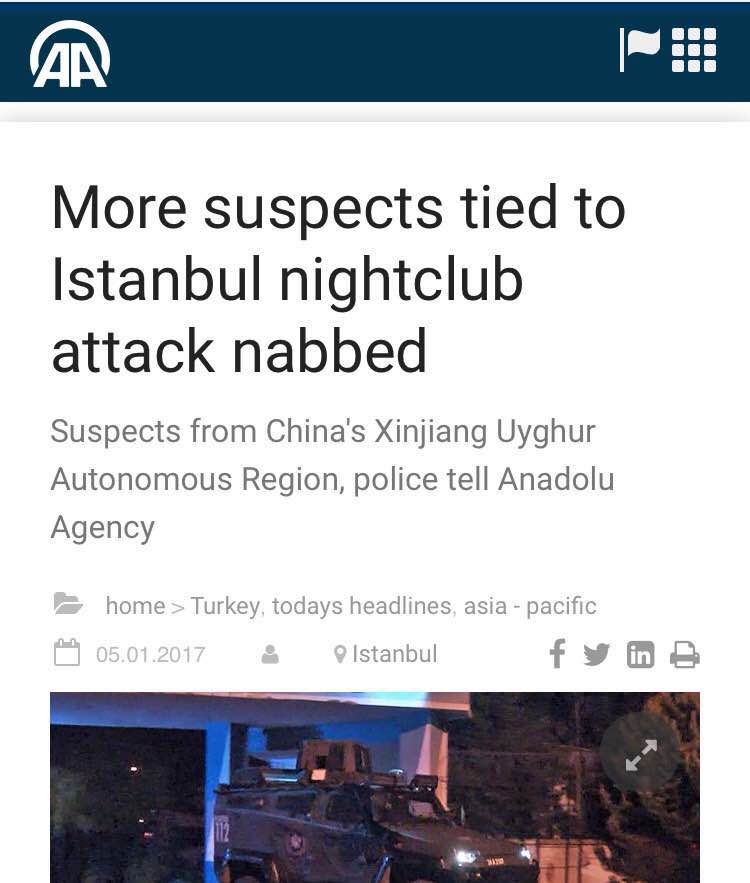 香港東網(wǎng)1月5日晚間報(bào)道稱，土耳其伊斯坦布爾元旦恐襲才發(fā)生數(shù)日，西部城市伊茲密爾周四發(fā)生汽車炸彈襲擊，至少11人受傷，當(dāng)中1人重傷，有目擊者稱現(xiàn)場(chǎng)傳出槍聲，警方證實(shí)4人死亡，包括2名行兇者及1名警員和法院職員。事發(fā)后不久，土耳其國(guó)營(yíng)媒體阿納多盧通訊社報(bào)道稱，該國(guó)警察拘押了幾人，他們是來(lái)自中國(guó)。