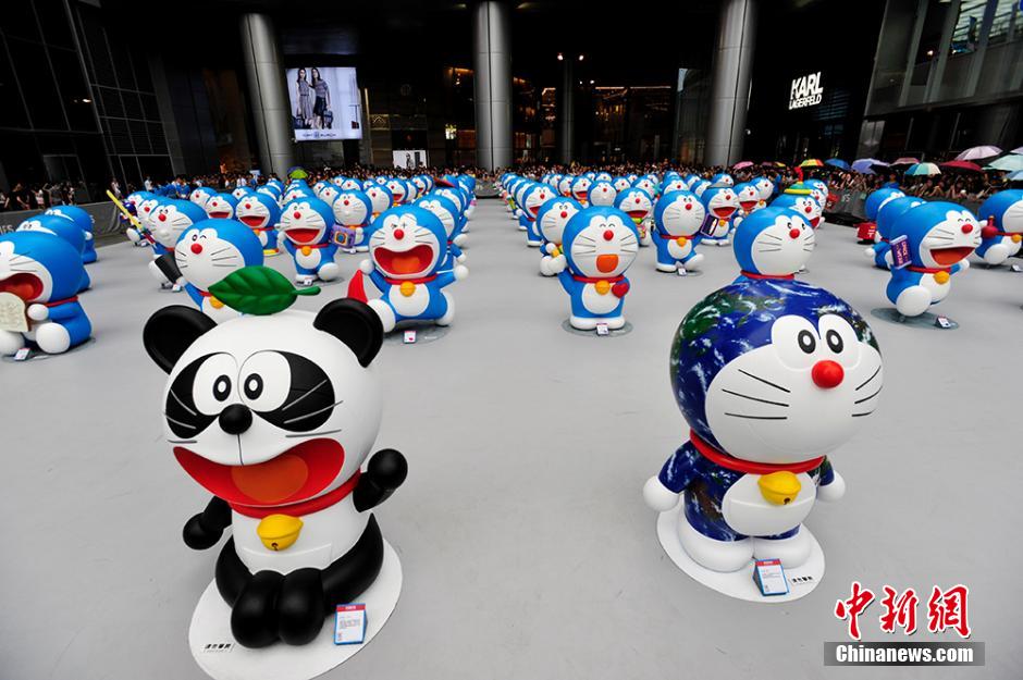 圖為在成都亮相的哆啦A夢。