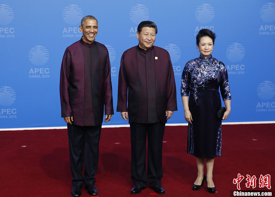 圖為習近平夫婦歡迎美國總統(tǒng)奧巴馬。中新社發(fā) 杜洋 攝