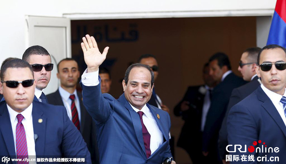 埃及為新蘇伊士運河的開通舉行盛大的慶祝儀式，埃及總統(tǒng)塞西出席。