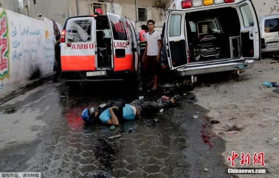 資料圖：加沙，以色列戰(zhàn)機(jī)轟炸一處市場(chǎng)，造成至少17名巴勒斯坦人死亡，200多人受傷。