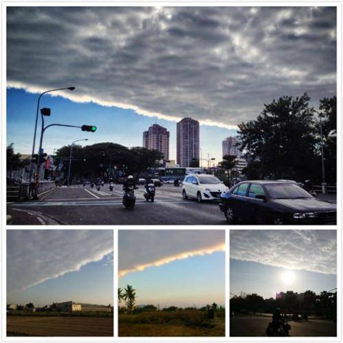 各地網(wǎng)友拍到的“陰陽天”奇景。 圖：“今日新聞網(wǎng)”