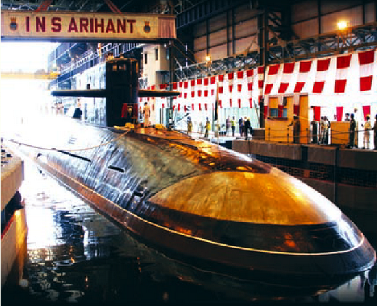 資料圖：印度殲敵者號核潛艇。