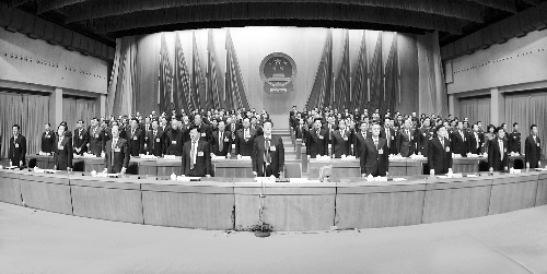 　1月20日下午，省十二屆人大三次會議閉幕　河南日報記者 郭宇/攝